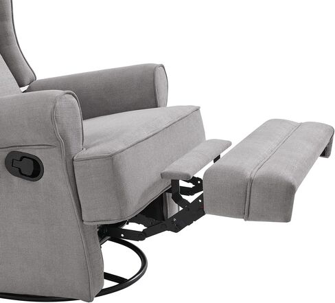Oxford Baby Teegan Upholstered Swivel Glider & Recliner Nursery Chair, Gray in Kuwait