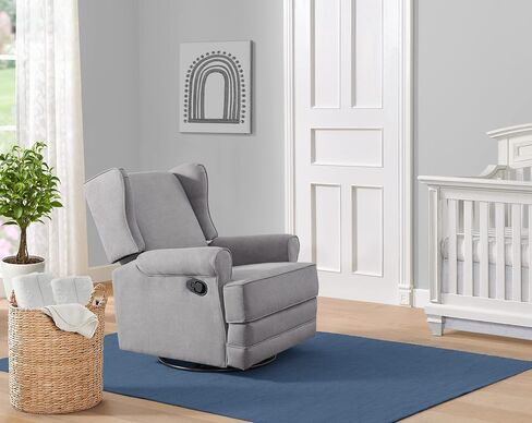 Oxford Baby Teegan Upholstered Swivel Glider & Recliner Nursery Chair, Gray in Kuwait