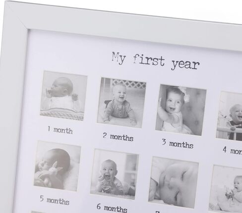 Newborn Monthly Photo, Photo Albums Frames Accessories Baby Frame 12 Months Newborn Monthly Picture Frame First Year Photo Nature Wood Frame White Exquisite Photo Frame for Baby Gr in Saudi Arabia