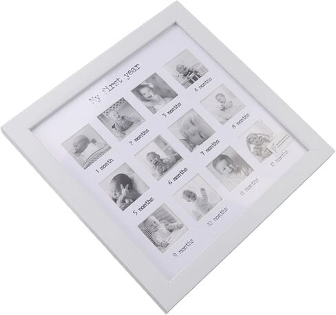 Newborn Monthly Photo, Photo Albums Frames Accessories Baby Frame 12 Months Newborn Monthly Picture Frame First Year Photo Nature Wood Frame White Exquisite Photo Frame for Baby Gr in Saudi Arabia