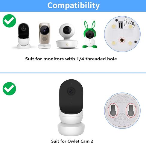 Clamp Mount for Owlet Cam and Owlet Cam 2, Flexible Baby Monitor Holder Crib Mount Without Tools or Wall Damage - White in Saudi Arabia