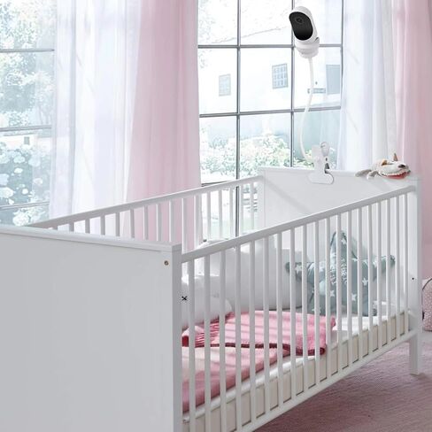 Clamp Mount for Owlet Cam and Owlet Cam 2, Flexible Baby Monitor Holder Crib Mount Without Tools or Wall Damage - White in Saudi Arabia