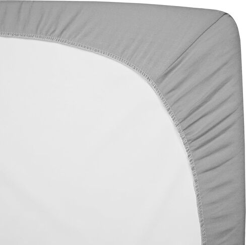 ملاءة سرير/مهد من شركة American Baby Company مصنوعة من القطن بنسبة 100% مقاس 45.72 سم × 91.44 سم - متوافقة مع سرير ميكا ميكي، رمادي، ناعم ومسامي، للأولاد والبنات in Kuwait