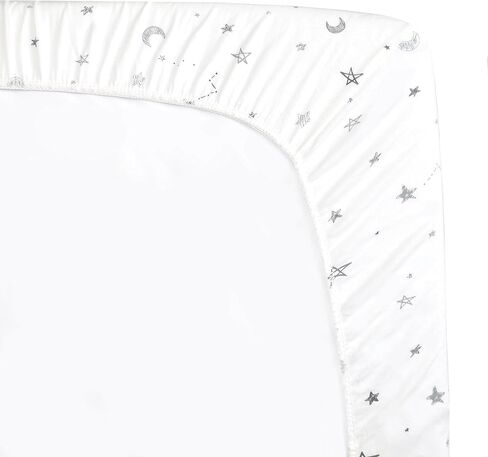 ملاءة سرير/مهد من شركة American Baby Company مصنوعة من القطن بنسبة 100% مقاس 45.72 سم × 91.44 سم - متوافقة مع سرير ميكا ميكي، رمادي، ناعم ومسامي، للأولاد والبنات in Kuwait