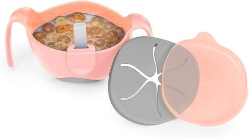b.box 3 in 1 Toddler Bowl | Includes Straw, Lid & No Spill Snack Insert | Dishwasher & Microwave Safe | BPA Free | Ages 6 mo+ (Banana Split, 8.5 oz) in Kuwait