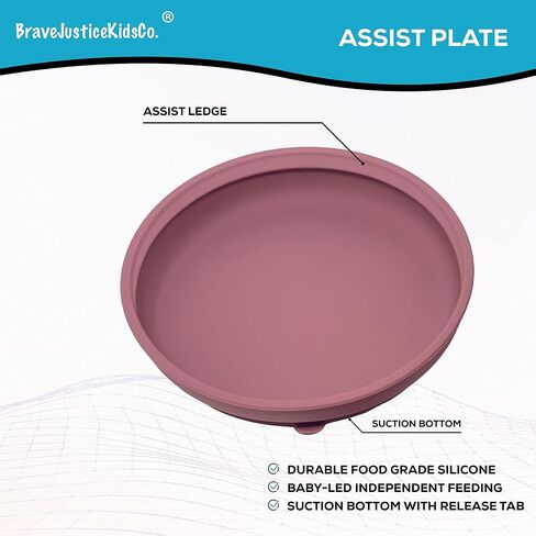 | Silicone Assist Plate and Assist Bowl Combo Pack for Toddler and Baby | Suction Bowl and Plate| Baby-Led Feeding (Citadel) in Kuwait