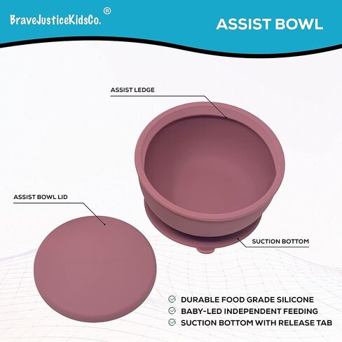 | Silicone Assist Plate and Assist Bowl Combo Pack for Toddler and Baby | Suction Bowl and Plate| Baby-Led Feeding (Citadel) in Kuwait