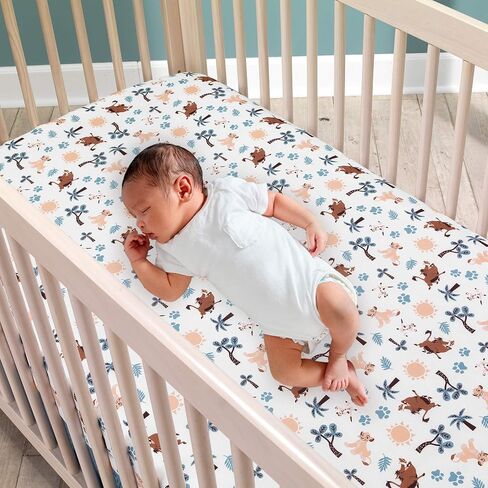 Lambs & Ivy Lion King Adventure Fitted Crib Sheet, Multicolor in Saudi Arabia
