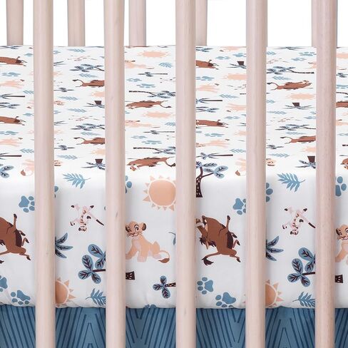 Lambs & Ivy Lion King Adventure Fitted Crib Sheet, Multicolor in Saudi Arabia