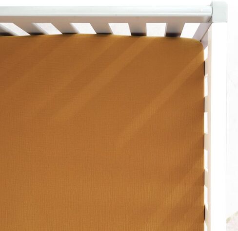 GRSSDER Soft Muslin Crib Sheet 1 Pack, 100% Cotton Crib Sheets for Boys and Girls, Fit Standard Crib Mattresses 52" x 28" Safe and Snug, Fall Yellow in Saudi Arabia