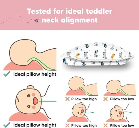 وسادة للأطفال الصغار مع كيس وسادة من KeaBabies، مقاس كبير جدًا 14X20 - وسائد للأطفال من القطن العضوي الناعم للنوم - يمكن غسلها في الغسالة - مثالية للسفر، طقم سرير للأطفال الصغار in Saudi Arabia