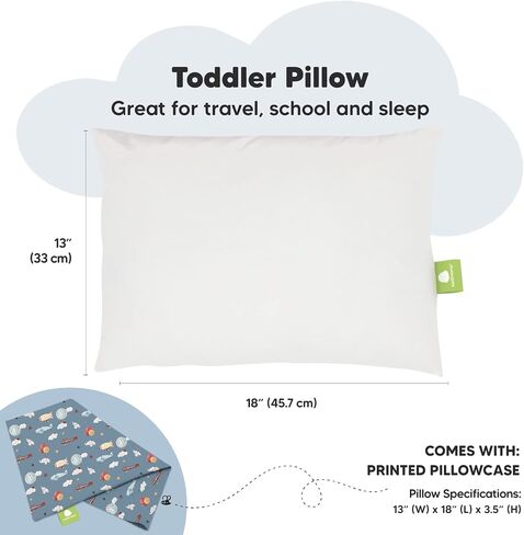 KeaBabies Toddler Pillow with Pillowcase Toddler Pillowcase for 13X18 Pillow - 13x18 My Little Dreamy Pillow - Organic Toddler Pillow Case for Boy, Kids in Saudi Arabia