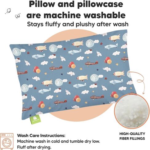 KeaBabies Toddler Pillow with Pillowcase Toddler Pillowcase for 13X18 Pillow - 13x18 My Little Dreamy Pillow - Organic Toddler Pillow Case for Boy, Kids in Saudi Arabia