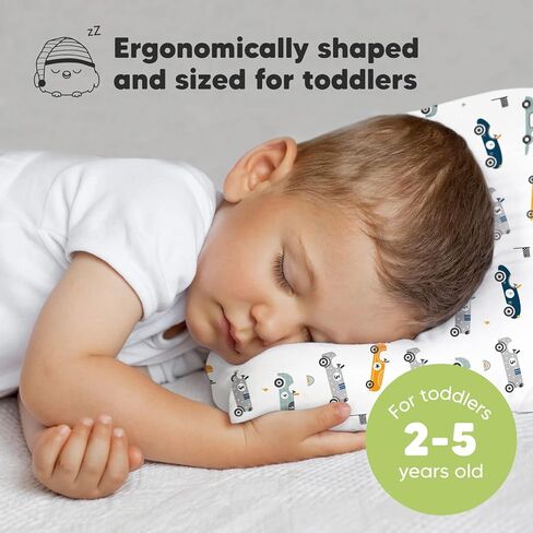 KeaBabies Toddler Pillow with Pillowcase, Jumbo 14X20 - Soft Organic Cotton Toddler Pillows for Sleeping - Machine Washable - Perfect for Travel, Toddler Bed Set in Saudi Arabia