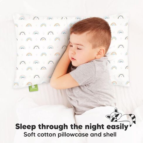 KeaBabies Toddler Pillow with Pillowcase, Jumbo 14X20 - Soft Organic Cotton Toddler Pillows for Sleeping - Machine Washable - Perfect for Travel, Toddler Bed Set in Saudi Arabia