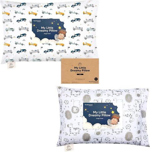 KeaBabies Toddler Pillow with Pillowcase, Jumbo 14X20 and Toddler Pillow with Pillowcase - Soft Organic Cotton Toddler Pillows for Sleeping - 13x18 My Little Dreamy Pillow - Machine Washable in Saudi Arabia