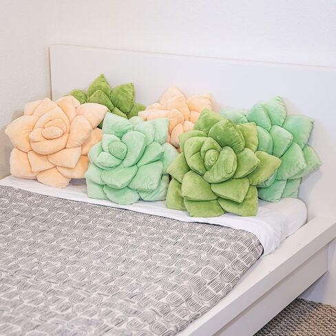 Green Philosophy Co. Plush Leaf Pillow - 3D Accent Succulent Leaf Throw Pillow for Couch Sofa Living Room Home Decor for Plant Lovers, Garden Lovers, Green Thumb Family & Friends in Kuwait