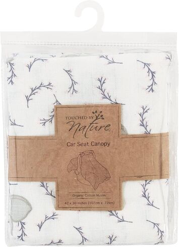 Touched by Nature Unisex Baby Organic Muslin Car Seat Canopy, Pink Elephant, One Size in Saudi Arabia