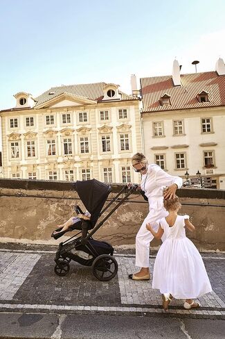 Cybex e-Priam Complete Stroller, Smart Assist Technology, Rocking Mode, One-Hand Compact Fold, Reversible Seat, Smooth Ride All-Wheel Suspension, True Red Seat with Chrome/Black Frame in Saudi Arabia
