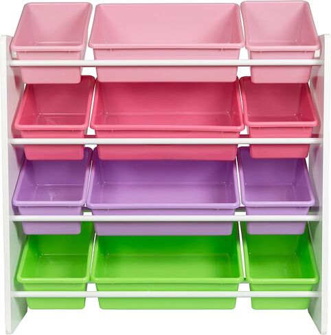 Honey-Can-Do Kids Toy Storage Organizer with 12 Plastic Bins, Grey SRT-06475 Grey in Kuwait