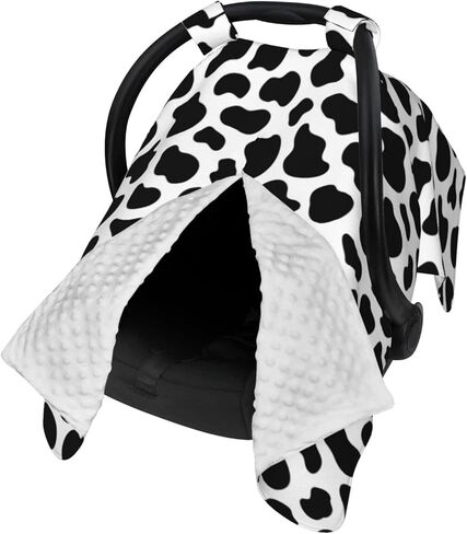 Brown Black Cow Print Car Seat Covers for Babies,Baby Car Seat Canopy Cover for Newborn Mom Multi Use Nursing Cover for Breastfeeding Baby Stuff for Newborn Infant Boys Girls Shower Gift in Kuwait