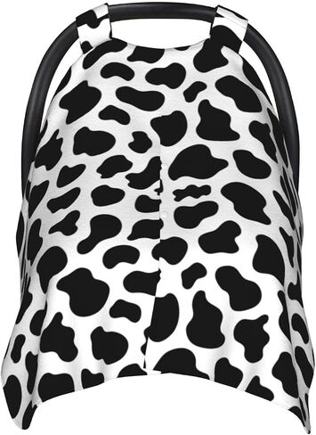 Brown Black Cow Print Car Seat Covers for Babies,Baby Car Seat Canopy Cover for Newborn Mom Multi Use Nursing Cover for Breastfeeding Baby Stuff for Newborn Infant Boys Girls Shower Gift in Kuwait