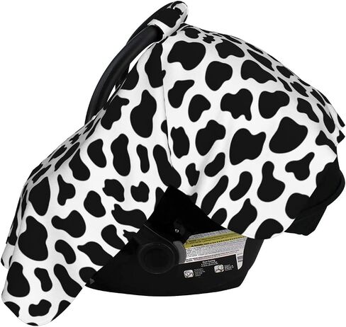 Brown Black Cow Print Car Seat Covers for Babies,Baby Car Seat Canopy Cover for Newborn Mom Multi Use Nursing Cover for Breastfeeding Baby Stuff for Newborn Infant Boys Girls Shower Gift in Kuwait
