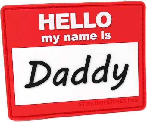 Hello My Name is Daddy PVC Hook and Loop Patch | Funny Tactical Patch for Diaper Bags and Daddy Gear in Saudi Arabia