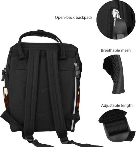 Black Gray Bats Diaper Bag Travel Backpack Large Capacity Multi-Function Zipper Casual Travel Backpacks for Mom Dad Unisex… in Saudi Arabia