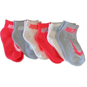 Nike Kids Ankle Socks Cushioned 6 Pairs White Assorted (7C-10C) in Saudi Arabia