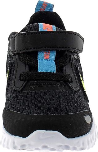 Nike Baby Revolution 5 Velcro Running Shoe, Black/Lemon Venom-Laser Blue-Hyper Crimson, 8C Regular US Toddler in Kuwait