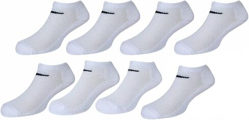 Nike Little Boys Lightweight No Show Socks 8 Pack (White(UN0610-001)/Black, 5-7) in Saudi Arabia