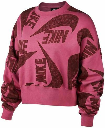 بلوفر حريمي برقبة مستديرة من Nike Plus Icon Clash (بلون الناري/بنفسجي نابض، مقاس 3X) in Kuwait