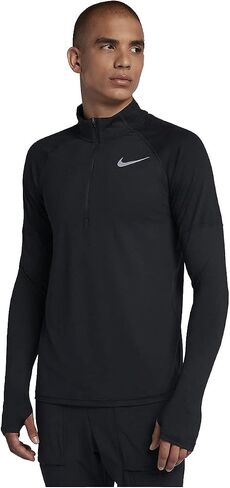 Nike Men's 1/2 Zip Element Running Top (Black, Large) in Saudi Arabia