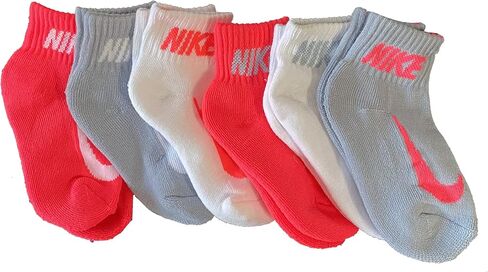 Nike Kids Ankle Socks Cushioned 6 Pairs White Assorted (7C-10C) in Saudi Arabia