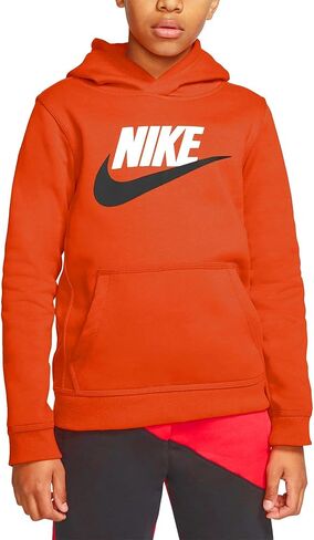 Nike Boys Sportswear Club+ Hbr Pullover Hoodie (Large, Orange/Black/White) in Saudi Arabia