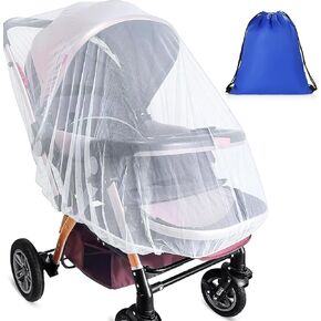 2 Pack Mosquito Net for Stroller, Sublaga 67 Inch Durable Baby Stroller Mosquito Net with Travel Storage Bag - Perfect Bug Net for Strollers, Bassinets, Cradles, Playards (White) in Kuwait