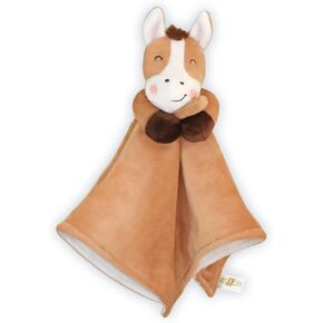 بطانية أمان للأطفال هورس لوفي بيبي من شركة بيبي أفيس - بطانية حيوان قطيفة محشوة على شكل حصان مقاس 33 × 33 سم (بني) in Kuwait