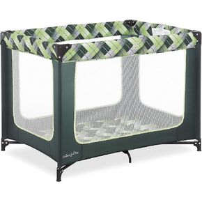 Zoom Portable Playard in Black, Lightweight, Packable and Easy Setup Baby Playard, Breathable Mesh Sides and Soft Fabric - Comes with a Removable Padded Mat