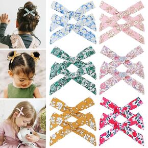 مشابك شعر DEEKA للفتيات الصغيرات 12 قطعة من إكسسوارات الشعر الزهرية، مشابك شعر لطيفة من نسيج القطن، مشابك التمساح للفتيات الصغيرات الصغار in Kuwait