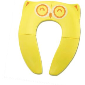 WeTest Upgraded Kids Folding Toilet Seat，Large Non Slip Silicone Pads Travel Portable Reusable Toilet Potty Training Seat Covers Liners with Carry Bag for Babies, Toddlers (Yellow) in Kuwait