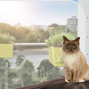 Cat Balcony Rail Net, 10x2.6Ft Anti Fall Netting PET Balcony Mesh Fence Net, Cat Safety Net Balcony Screen, Crib Stair Patios Balcony Railing Cover for Kids & Pets in Saudi Arabia