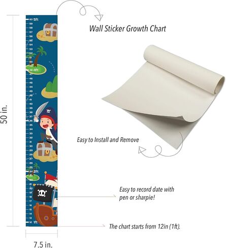 Ballerina Wall Sticker Growth Chart for Kids, Height Chart for Boys and Girls, Growth Chart Sticker, Growth Chart Decal in Kuwait