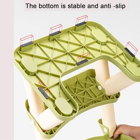 Potty Training Seat with Ladder, Foldable Toddler Toilet Potty Training Seat with Upgraded Triangle Body Design Ladder, Adjustable Multi-Purpose Two-Step Stool for Girls/Boys (Green) in Saudi Arabia