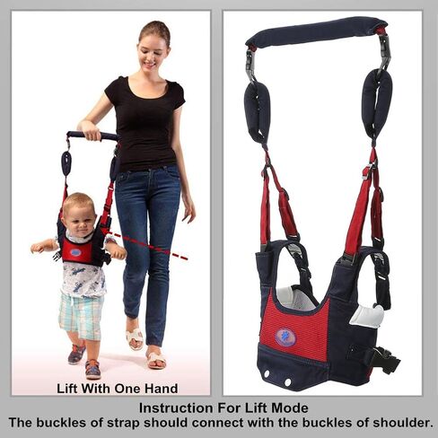 Baby Walker Toddler Walking Assistant, Deralaon Handheld Stand Up and Walking Learning Leash Kids Safety Breathable Walking Harness Walker for Baby 6-27 Months (Red) in Kuwait
