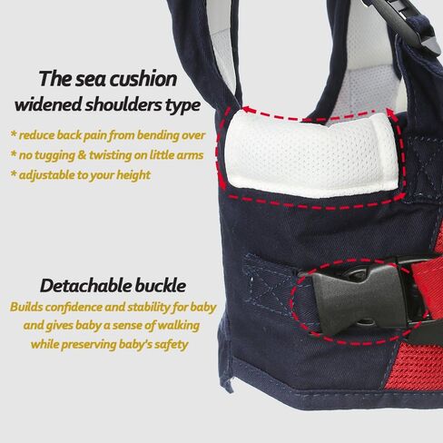 Baby Walker Toddler Walking Assistant, Deralaon Handheld Stand Up and Walking Learning Leash Kids Safety Breathable Walking Harness Walker for Baby 6-27 Months (Red) in Kuwait