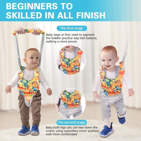 Baby Walking Harness + Baby Helmet- Adjustable Handheld Baby Walker Assistant, Belt Walker for Baby, 8-24 Months in Kuwait