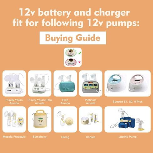 Smarkey 12v Portable Breast Pump Battery and Charger for S1 S2 Medela Pump-in-Style and Lactina Hygeia EnJoye (Easy for Outdoor and Travelling) in Kuwait