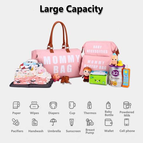 Upgrade Large Capacity Mommy Bag for Hospital, Labor and Delivery, Baby Diaper Bag, Maternity Tote Bag with Travel Organizers in Kuwait