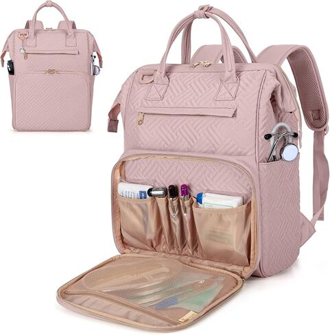 Fasrom Nurse Backpack for Work Women, Nursing Tote Bag with Laptop Compartment for Nursing Work and Home Health Care, Black (Empty Bag Only) in Saudi Arabia